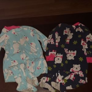Set of 2 18mo footie pajamas